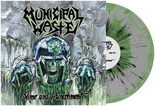 Municipal Waste - Slime And Punishment, Gray & Mint Swirl W/ Black Splatter