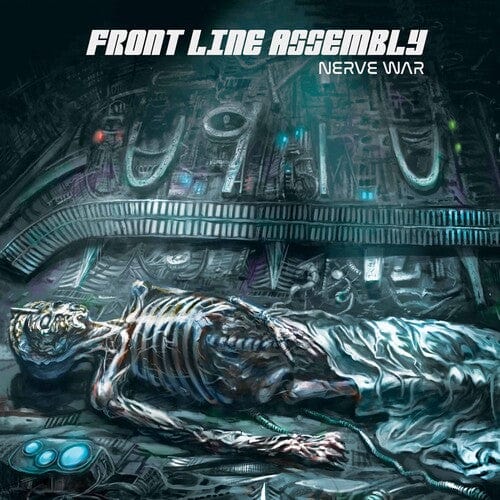 Front Line Assembly - Nerve War, Blue/ Black Splatter